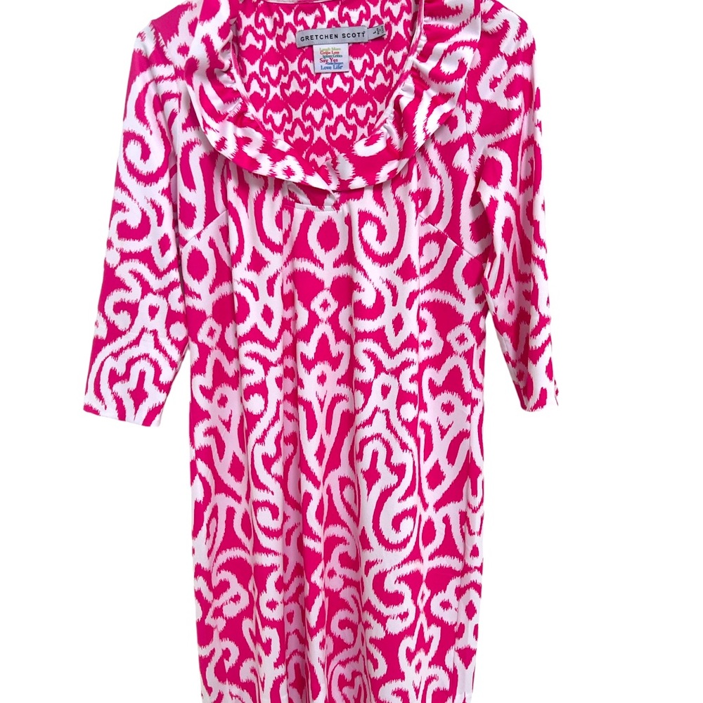 Gretchen Scott Designs Pink and White Midi Dress - Picture 3 of 6